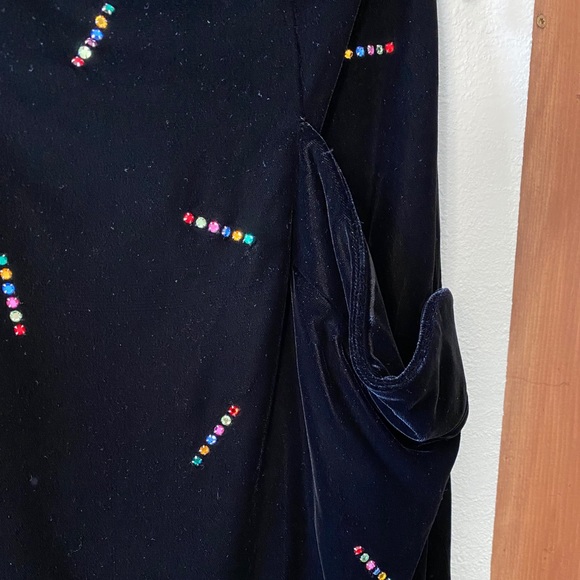 Vintage Black Strapless Sweetheart Velvet Dress